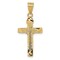14K Two Tone Gold Diamond Cut Cross Crucifix Pendant Charm Jewelry 28 x 13 mm